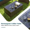 4 Piece Patio Rattan Conversation Set with Cozy Seat Cushions