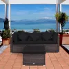 4 Pieces Patio Rattan Furniture Set with Removable Cushions and Pillows