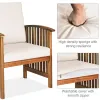 4 Pieces Patio Solid Wood Furniture Set with Water Resistant Cushions