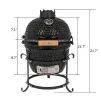 53747749  13in round ceramic charcoal grill, ceramic carbon oven, 2 in 1 iron carbon oven, three layers of elliptical cylinder oven
