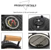 53747749  13in round ceramic charcoal grill, ceramic carbon oven, 2 in 1 iron carbon oven, three layers of elliptical cylinder oven