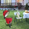 53747749  13in round ceramic charcoal grill, ceramic carbon oven, 2 in 1 iron carbon oven, three layers of elliptical cylinder oven
