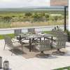 Peakhome Azur Outdoor Square Dining Table Set For 8-Person With Sunbrella® Cushions