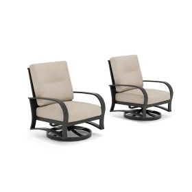 Chamber Patio Aluminum Swivel Club Chair With Sunbrella® Cushions (Option: 2-Piece Bronze)