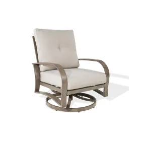 Chamber Patio Aluminum Swivel Club Chair With Sunbrella® Cushions (Option: 1-Piece Grey)