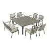 Peakhome Azur 8-Person Patio Square Dining Table Set With Sunbrella® Cushions