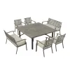 Peakhome Azur Outdoor Square Dining Table Set For 8-Person With Sunbrella® Cushions