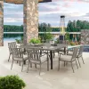 Peakhome Azur Outdoor 8 Person Square Dining Set With Sunbrella® Cushions