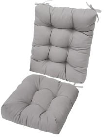 2Pcs/Set 1Pc Back Cushion And 1Pc Seat Cushion Rocking Chair Cushion Upper And Lower Back And Seat Sets (Option: Grey-UpgradedVersion)