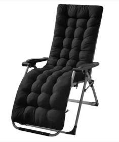 71x22in Plus Type Chaise Lounger Cushion Recliner Rocking Chair Sofa Mat Deck Chair Cushion For Outdoor Patio Garden (Option: PlusBlack)