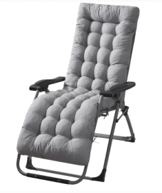 71x22in Plus Type Chaise Lounger Cushion Recliner Rocking Chair Sofa Mat Deck Chair Cushion For Outdoor Patio Garden (Option: PlusGrey)