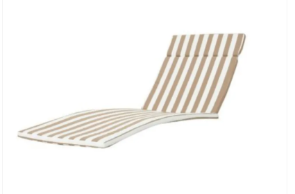 Two Salem Outdoor Lounge Chair Cushions, Lounge Chair Not Included. (Option: BrownWhite)