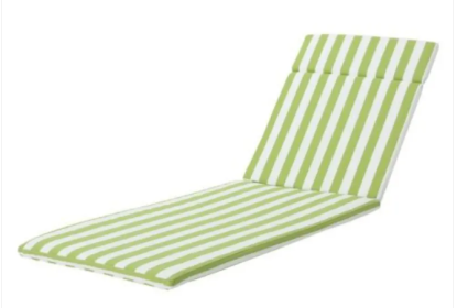 Two Salem Outdoor Lounge Chair Cushions, Lounge Chair Not Included. (Option: WhiteGreen)
