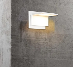 Inowel Wall Light Outdoor LED Wall Mount Lamp Modern Wall Mount Sconce Lantern Fixture For Porch Front Door 17309 (Option: White)