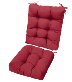 2Pcs Waterproof Rocking Chair Cushion Upper And Lower Back And Seat Sets With Non-Slip Ties Oxford Cloth Surface Polyester Filling Comfortable Fo (Option: Wine Red)