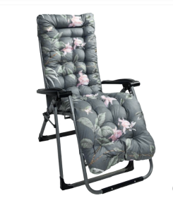 1Pc Chaise Lounger Cushion Recliner Rocking Chair Sofa Mat Deck Chair Cushion Chair Not Inlcuded  Standard Type (Option: GreyGreenLeaf-Standard)