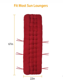 1Pc Chaise Lounger Cushion Recliner Rocking Chair Sofa Mat Deck Chair Cushion Chair Not Inlcuded  Standard Type (Option: Red-Standard)