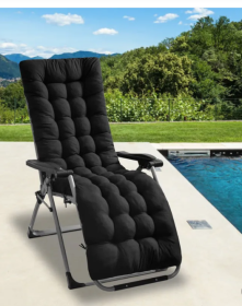 1Pc Chaise Lounger Cushion Recliner Rocking Chair Sofa Mat Deck Chair Cushion Chair Not Inlcuded  Standard Type (Option: Black-Standard)