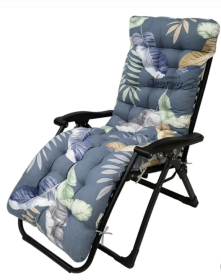 1Pc Chaise Lounger Cushion Recliner Rocking Chair Sofa Mat Deck Chair Cushion Chair Not Inlcuded  Standard Type (Option: BlueMultiLeaf-Standard)