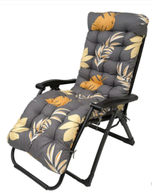 1Pc Chaise Lounger Cushion Recliner Rocking Chair Sofa Mat Deck Chair Cushion Chair Not Inlcuded  Standard Type (Option: GreyYellowLeaf-Standard)