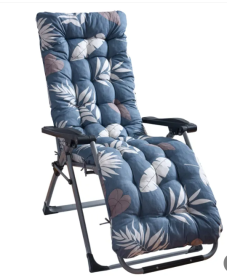 1Pc Chaise Lounger Cushion Recliner Rocking Chair Sofa Mat Deck Chair Cushion Chair Not Inlcuded  Standard Type (Option: BlueGreyLeaf-Standard)