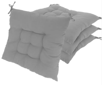 4Pcs Chair Cushion Pads Pillow 17.72x17.72x2.37in Soft Tie On Square Sitting Mats For Home Office Car Sitting Travel (Option: Standard-Grey)