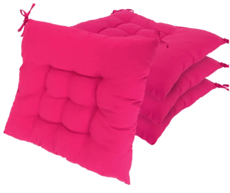 4Pcs Chair Cushion Pads Pillow 17.72x17.72x2.37in Soft Tie On Square Sitting Mats For Home Office Car Sitting Travel (Option: Standard-Rose Red)