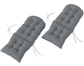 Chair Cushions Set Of 2, Tufted High Back Patio Non-Slip Cushions For Chairs, Gray (Option: Gray)