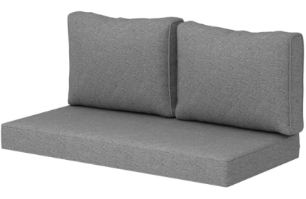 2 Seat Patio Furniture Cushions, 46x26x5 In, Thick Outdoor Loveseat Cushion Set With Removable Cover, Fade-Resistant Replacement Cushions For Out (Option: Gray)