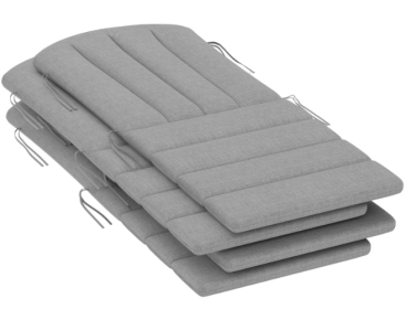 Set Of 4 Outdoor Chair Cushions, High Back Adirondack Chair Cushion With Ties, High-Density Foam, Gray (Option: Gray)