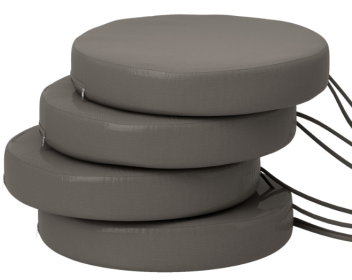 Patio Chair Cushions Set Of 4 Round Seat Cushions For Dining Bistro Chairs Machine Washable, 15 X 15 X 3, Dark Gray (Option: Dark Gray)