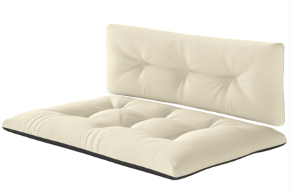 2 Seater Pallet Cushions Outdoor 3.9 Thick Replacement Cushions - Tufted Design For Garden, Patio, Cream White (Option: Cream White)