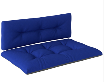 2 Seater Pallet Cushions Outdoor 3.9 Thick Replacement Cushions - Tufted Design For Garden, Patio, Navy Blue (Option: Navy Blue)