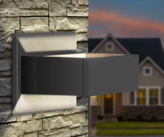 Inowel Wall Sconce LED Integrated Porch Light Modern Waterproof IP54 Wall Lamps Outdoor Up/Down Skeleton Light 17505 (Option: Grey)