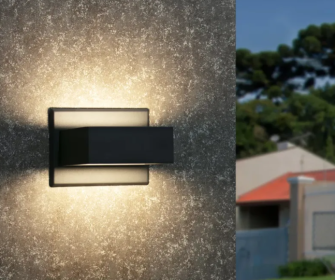 Inowel Wall Sconce LED Integrated Porch Light Modern Waterproof IP54 Wall Lamps Outdoor Up/Down Skeleton Light 17505 (Option: Black)