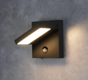 Inowel Wall Light Outdoor Motion Sensor Wall Lamp Modern Wall Sconce Lantern Fixture For Porch Front Door 32135 (Option: Black)