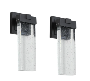 Outdoor Waterproof Transparent LED Crystal Wall Light Supports Many Types Of Bulb-2 Packs (Option: Black)
