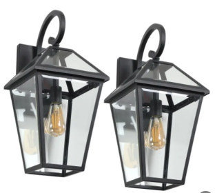 Modern Outdoor Waterproof Wall Lights Support Many Types Of Bulb-2 Packs (Option: Black)