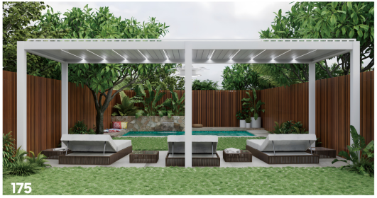 175 Model Aluminum Louvered Pergola (Size Option: 10' x 10')