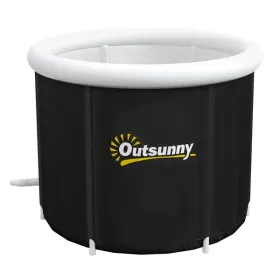 Cold Plunge Tub, Portable Ice Bath with Thermo Lid for Athletes' Recovery, Black (Color: Black)