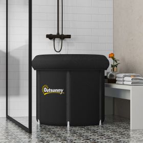 Cold Plunge Tub, Portable Ice Bath with Thermo Lid for Athletes' Recovery, Black (Color: General)