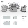 Direct Wicker 5-Piece Wicker Patio Fire Pit Sectional Seating Set with Gray Cushions