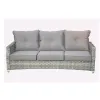 Direct Wicker 5-Piece Wicker Patio Fire Pit Sectional Seating Set with Gray Cushions