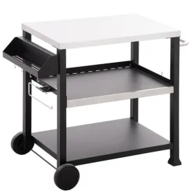 Outdoor bar cart, barbecue table (Color: Black)