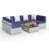 Pamapic Rattan Outdoor Sectional Couch Set (7 Pieces)