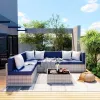 Pamapic Rattan Outdoor Sectional Couch Set (7 Pieces)