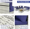 Pamapic Rattan Outdoor Sectional Couch Set (7 Pieces)