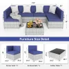 Pamapic Rattan Outdoor Sectional Couch Set (7 Pieces)