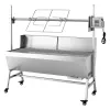Rotisserie Grill, 38W BBQ Outdoor Pig & Lamb Spit Roaster, Charcoal Spit Roaster with 132 LBS Capacity, Wheels & 4-Level Height