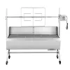 Rotisserie Grill, 38W BBQ Outdoor Pig & Lamb Spit Roaster, Charcoal Spit Roaster with 132 LBS Capacity, Wheels & 4-Level Height